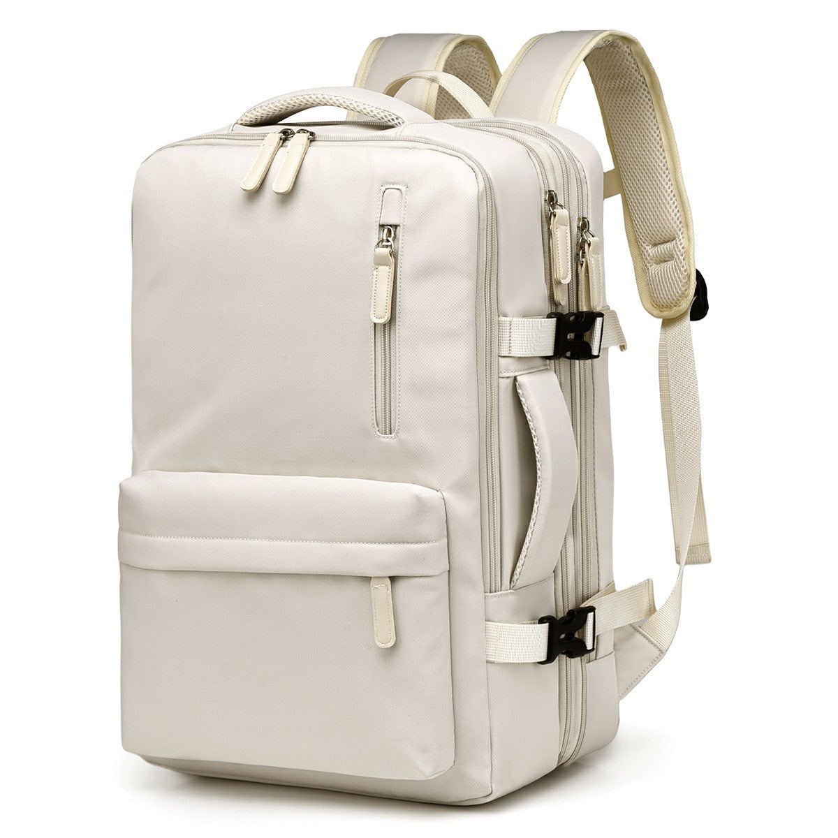 POFOKO PV24 Capacity Expandable Travel Backpack Student Laptop Carrying Daypack with USB Port - Beige POFOKO PV24 Capacity Expandable Travel Backpack Student Laptop Carrying Daypack with USB Port - Beige